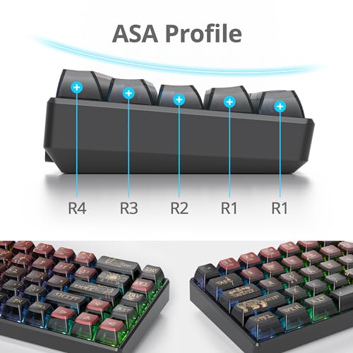 Image of Guffercty kred Pudding PBT Keycaps for 75 Percent Keyboard, 120-Keys Transparent Keycaps ASA Profile Custom Replacement Key Caps US Layout for 60 68 82 87 104 Key Set Mechanical keyboard (Constellatio