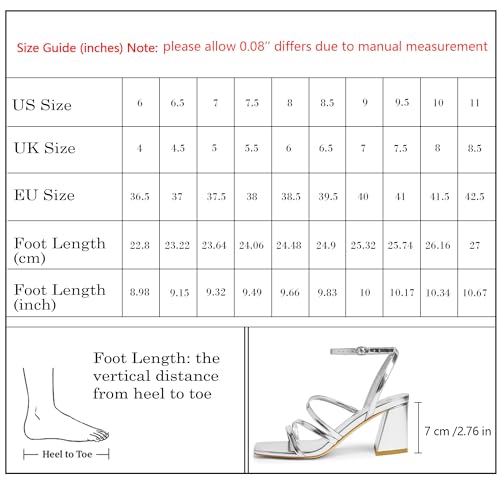 Modatope Women Ankle Strap Sandals Prom Shoes Strappy Heels, Silver, 11 by Modatope - Used condition - Image 8