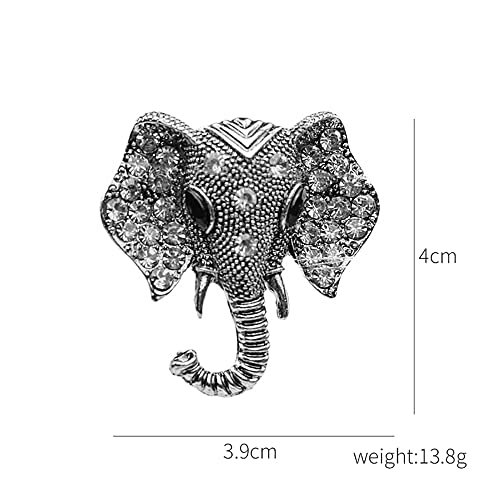Image of Elephant Crystal Brooch Pin,Rhinestone Animal Elephant Suit Pin Elephant Lapel Pin Badge Jewelry for Women Men Birthday Gifts