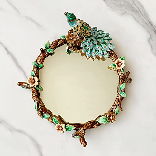 Vanity Tray, Ring Holder Jewelry Ornate Dish, Metal Decorative Makeup Tray for Vanity, Dresser, Bathroom, Bedroom by Tricune - Used condition - Image 3