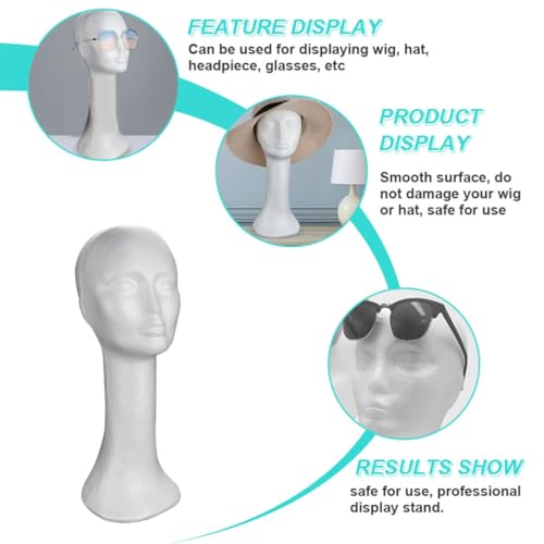 Cabeza de maniquí de espuma para secar pelucas sin perder la forma 7