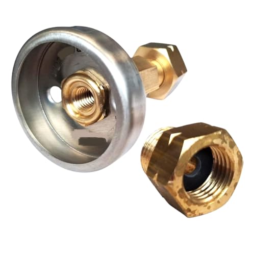 Zatechs Adaptateur de bouteille de gaz LPG GPL 21,8 mm x 1/14 LH – acier inox – pour bouteille de gaz 11 kg – valve anti‑retour – avec adaptateur 20 mm