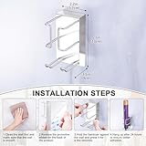 WAYASI Hair Dryer and Straightener Holder, Hairdryer Holder for Curling Iron Straightener, SUS304 Stainless Steel HairDryer Holders Self Adhesive Hair Tools Organiser - Image 8