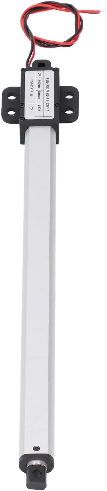 Electric Micro Linear Actuator, Automatic Lifting Motion Actuator 200mm Stroke 150N Thrust 4mm S Speed DC12V, IPX4 Protection, for Agricultural Machinery, Home Automation