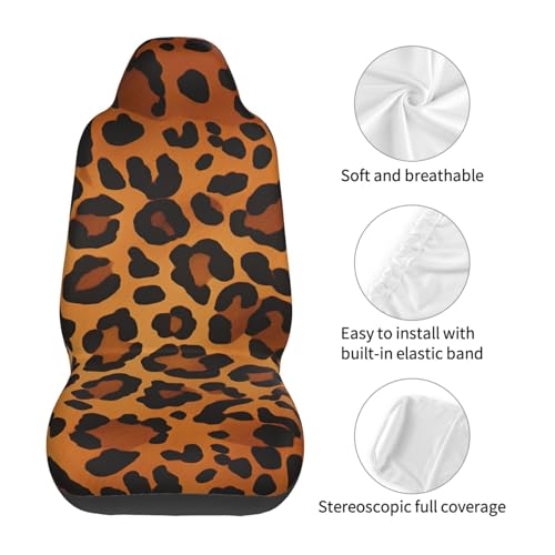 Housse de siège de voiture motif léopard imperméable et universelle - 7