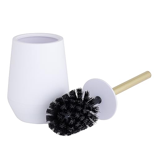 Image of Bath Bliss Soft Toilet Brush | Bathroom Cleaning | Rust Resistant | 360 Degree Bristle Brush | White