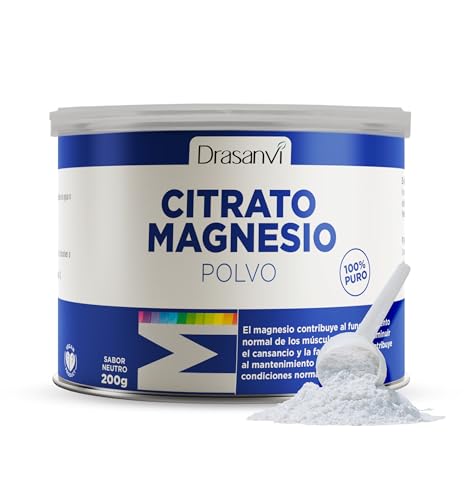DRASANVI CITRATO DE MAGNESIO EN POLVO | Para el cansancio y la fatiga | Citrato de magnesio en polvo | Articulaciones fuertes | Sabor Neutro |200 Gr = 125 días | Magnesium Citrate DRASANVI CITRATO DE MAGNESIO EN POLVO | Para el cansancio y la fatiga | Citrato de magnesio en polvo | Articulaciones fuertes | Sabor Neutro |200 Gr = 125 días | Magnesium Citrate