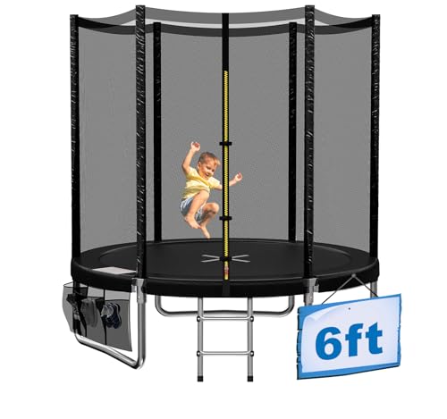Devoko Trampoline Outdoor Ø 183/228/305/366/427 cm GS-Certificaat, indoor trampoline kinderen tuintrampoline, complete set met schoenennet, ladder, randafdekking, veiligheidsnet