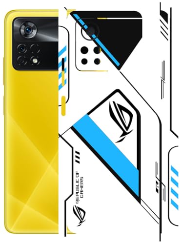 Image of AtOdds - Full Body Back Screen Guard Protector Film - Lamination Wrap Skin Sticker Compatible with Poco X4 PRO (5G) | Scratchproof Matte Finish (RogBlue)