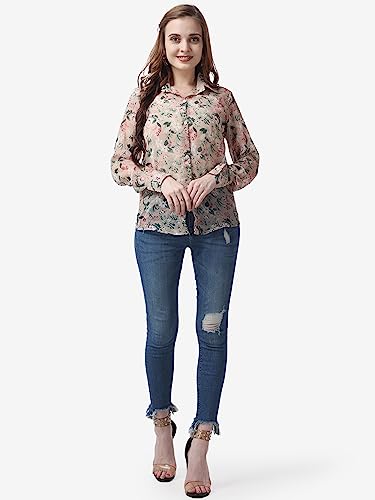 Image of POPWINGS Casual Printed Shirt for Women || Full Sleeves Comfortable Women Shirt for Summer || Regular-Fit Stylish Western Shirt for Women