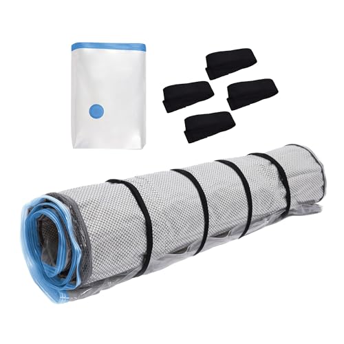 Queen/Full Foam Mattress Vacuum Storage Bag with Blue Zipper