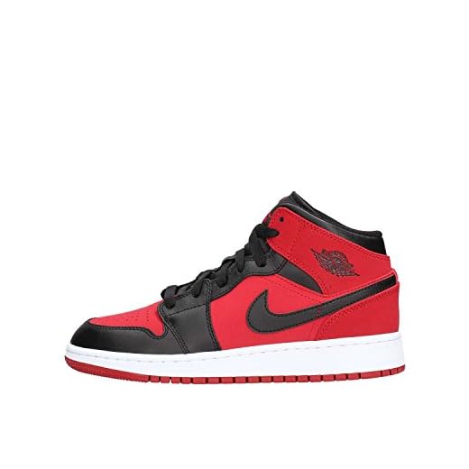 Nike Air Jordan 1 Mid (Gs) träningsskor, Röd Gym Red Black White 610-40 EU