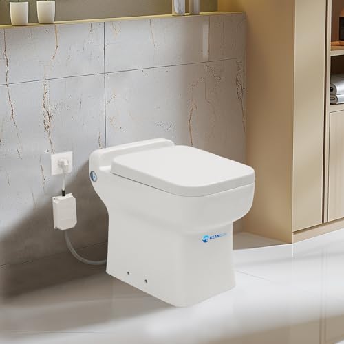Dreamsani One-Piece Remote Control Macerating Toilet For Small Space,Dual-Flush Electric Upflush Toilet Built In 600Watt 4/5Hp Macerator Pump For Basement Toilet System cover