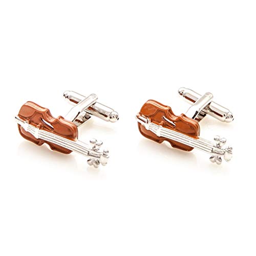 Par de mancuernas MRCUFF Brown para violín con caja de regalo miniatura 3