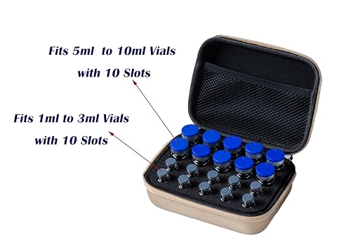 Moyite 20 Vials Holder, Medicine Vial Holder Case for Fridge, Fits 1ml to 10ml Vials for Peptide, Insulin and GLP-1 Storage, with Hand Strap and Logo, Yellow by Moyite - Image 2