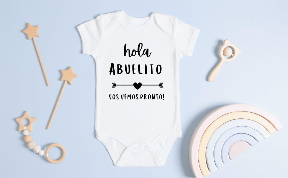 Miniatura 3 de Hola Abuelito - Body para abuelos con anuncio de embarazo en español, regalo para recién nacido
