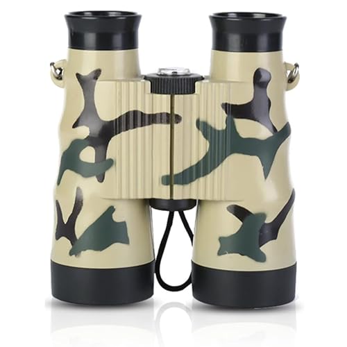 Image of Army Style Binocular Toy for Kids | with Compass & Neck String Bird Watching Shockproof, Lightweight Indoor Outdoor Telescope Toys for Boys and Girls Birthday Gift Educational Learning Item
