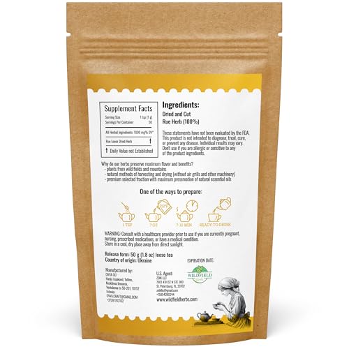 Image of 1.8 oz. Ruda Rue Herb Dried Rue Tea (Ruta Graveolens) - 50g Herbal Tea Rueda Seca Ruda Seca
