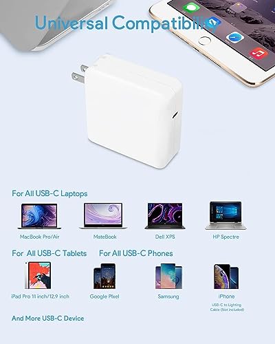 Image of 30W USB C Charger for MacBook Air iPad Pro 13, 12.9, 11 inch 2024 2023 2022 2021 2020 2019 M4 M2 M1, iPad Air 5 4, Mini 6, iPad 10,iPhone 15, 15 PRO, 15 PRO MAX, 6.6ft USB-C Cable
