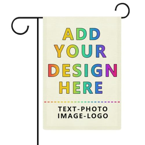 Custom Garden Flag for Outdoor Personalized Yard Flags Decor Customized Flag Add Your Own Picture Text House Lawn Banner Double Sided Home Wall Decoration 12.5x18 28x40