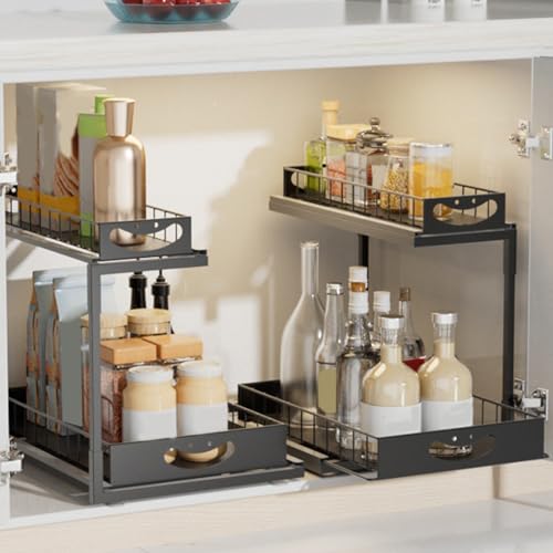 Organisateur sous armoire coulissant à double niveau modulable