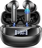 Auriculares Inalambricos Bluetooth 5.4, Auriculares Bluetooth HiFi Estéreo con HD Mic, Auriculares in ear IP7, Mini Cascos Inalambricos con LED Pantalla, Reproducción de 8H, para Deportivos Trabajos