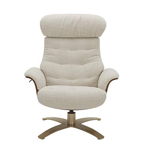 Amazon Brand – Rivet Olander Mid-Century Modern Recliner Chair With A Swivel Base, 31.1"W, Acrylic, Stucco #TOP1