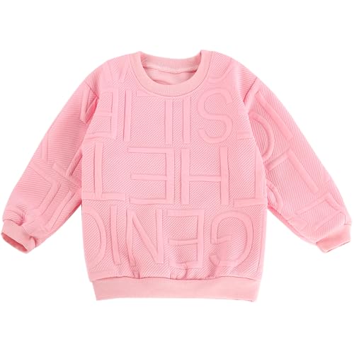 Discoball Girls Sweatshirt Cotton Pullover Crewneck Jumper for Toddler/Boys Long Sleeve Tops Casual T Shirt for Kids Pink