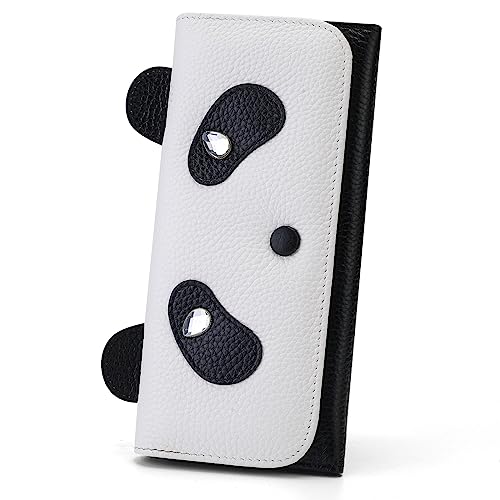 Genuine Leather Cute Panda Envelop Wallet Clutch