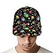 Fashionable Baseball Cap Colorful Black Dots Geometric Stripes 80S 90S Style Dad Cap for Boys and Girls - Low Profile Quick Dry Running Cap Outwear