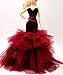 Cora Gu Handmade Classic Black Rose Lace Mermaid Dress Wedding Gowns Fit for 12