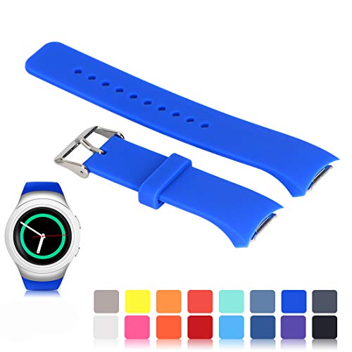 Ysang for Samsung Gear S2 SM-R720/R730 Watch Replacement Band Accessory Small/Large Size Soft Silicone Wristband Strap Smartwatch Sport Band Fit for Samsung Galaxy Gear S2 SM-720/SM-730 Smartwatch