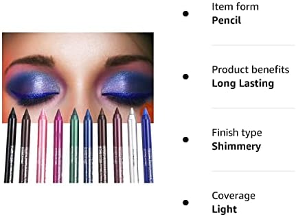 10 Pcs Eyeliner Eye Shadows Pen Professional Eyeliner Pencil Set Waterproof Glitter Colorful Eyeliner Pen Eye Liner Makeup Tool for