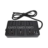 RASTKY Metall-Power-Sequencer-Controller-Ausgang, LED-Anzeige, 6-Kanal-Buchse, Energieverwaltung für Gerätekompatibilität
