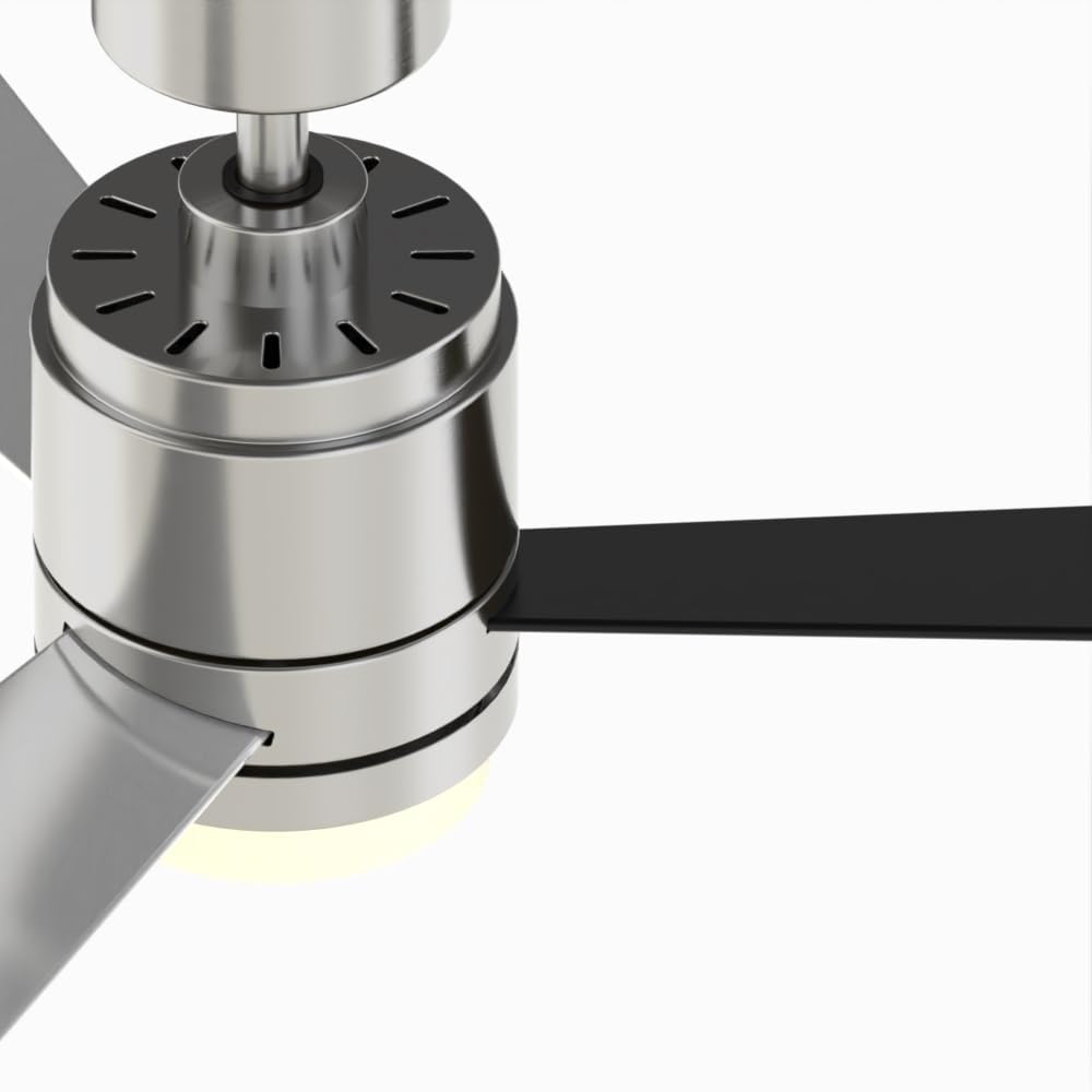 pylon 48 inch Indoor Ceiling Fan with LED Light Kit - Brushed Nickel with Reversible Black/Gray Blades