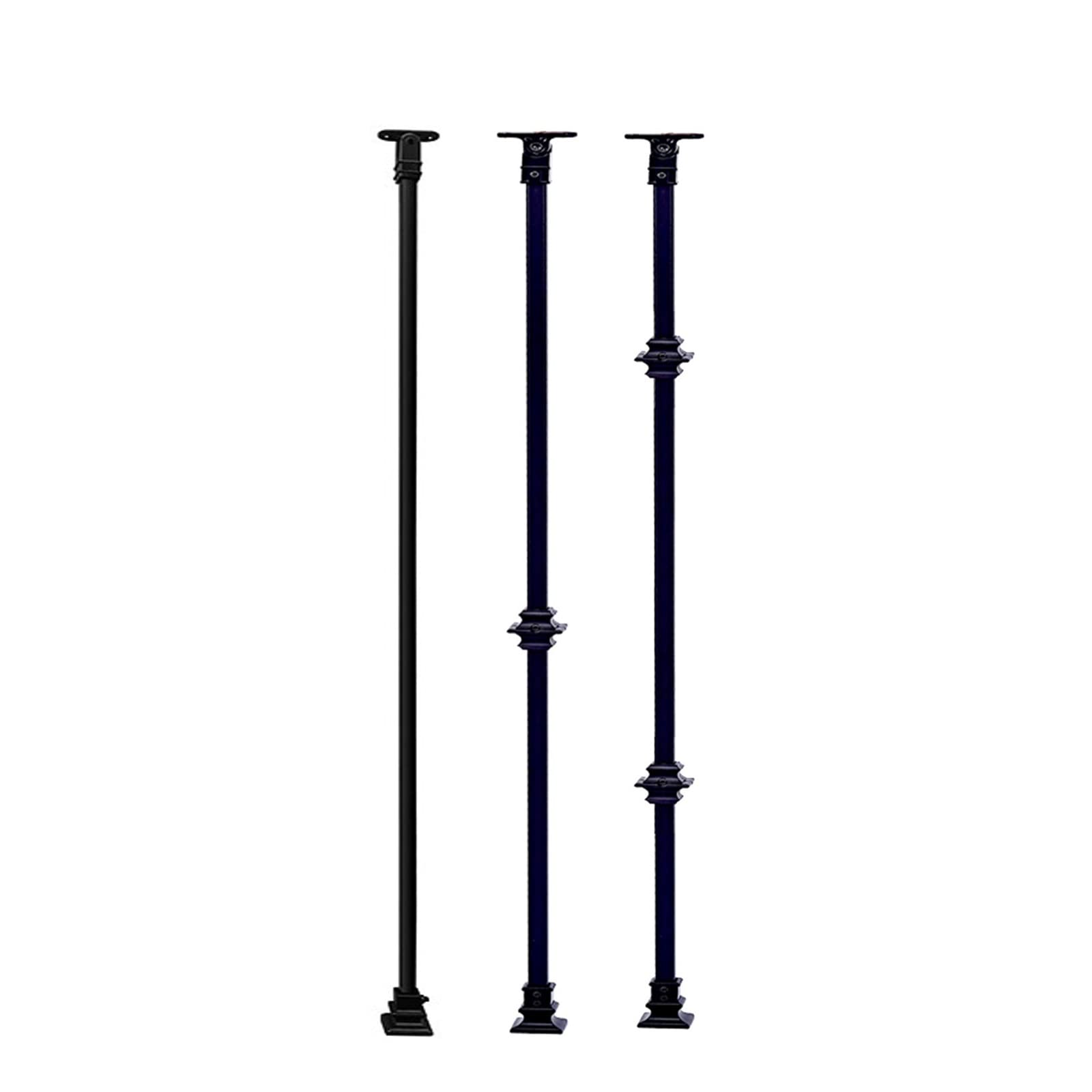 Rampe d'escalier noire réglable de 99,3 cm lot de 3 colonnes de broche et garde-corps