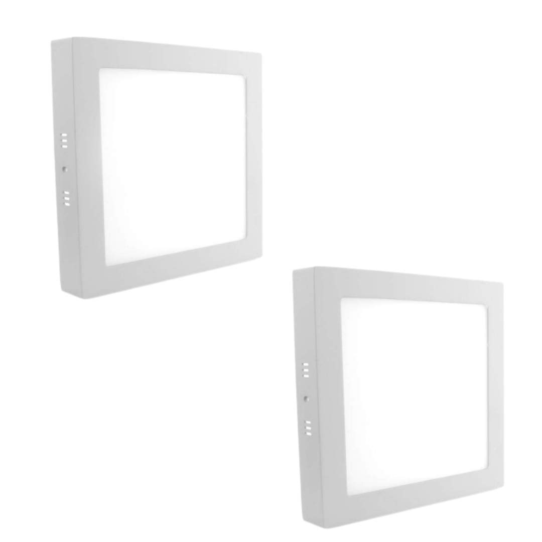 ESS EMM 12W Square LED Surface Mounted Ceiling Light (Cool Day White , Diameter 15cm ,Metal) -Pack of 2