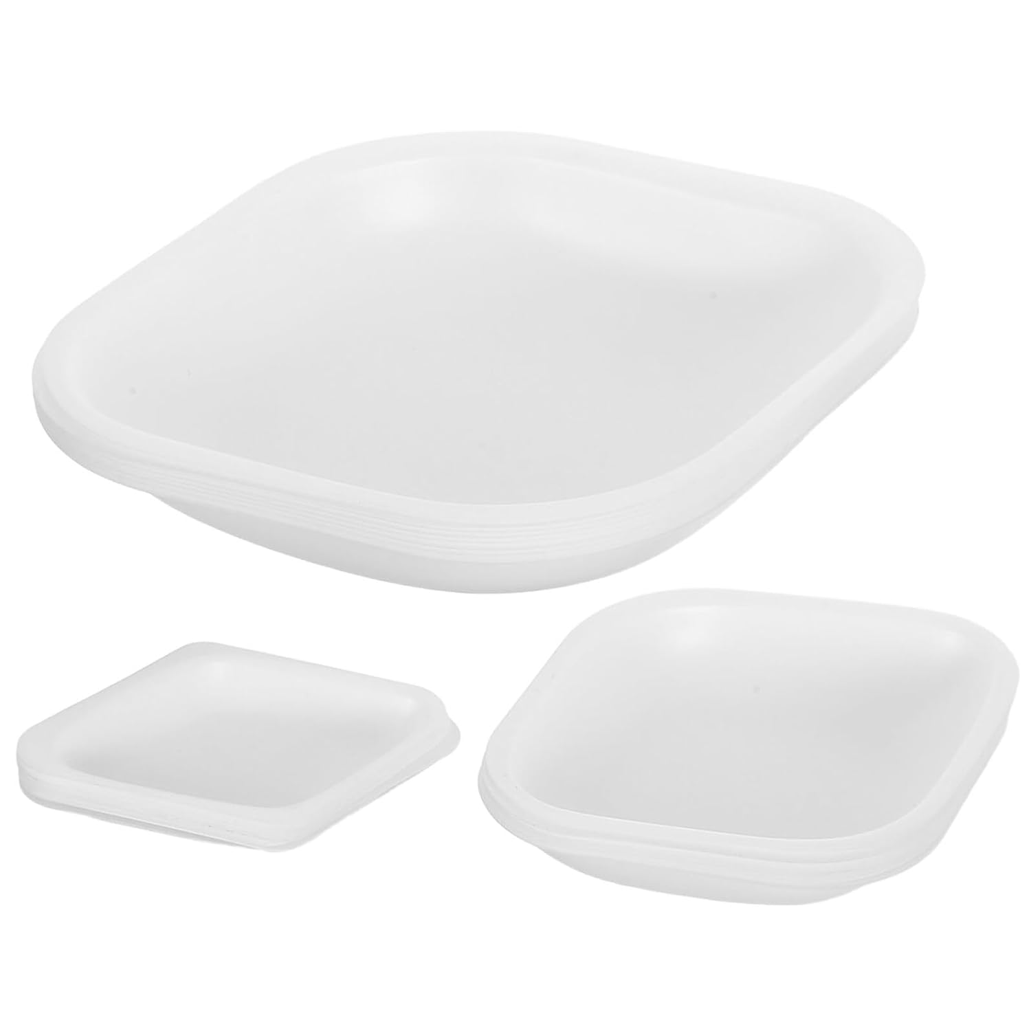 30pcs Plastic Weighing Dishes Set with 7ml/100ml/330ml Capacity, Diamond-Shaped Small, Medium, Large Weigh Boats for Lab Sample Measurement, Powder Mixing Tray, Epoxy and Food