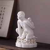 LJHFG63KUYT Stół wejściowy Ceramiczna ozdoba małpy, dekoracja biurka biurowego, prezent na otwarcie, dzieło sztuki nadaje się do salonów, gabinetów i biur półka (złoty)