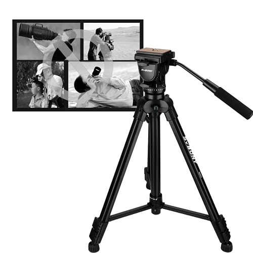 SVBONY SA402 Tripod, Fluid Head Aluminum Travel Tripod with 1/4 inch Quick Shoe Plate for Spotting Scope and Digital SLR DSLR Cameras Camcorder, Load up to 13.2 pounds by SVBONY - Image 2