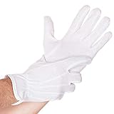FRANZ MENSCH Baumwoll-Handschuhe TRICOT GRIP mit PVC-Noppen, weiß, Größe M