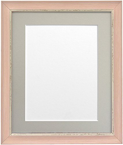 FRAMES BY POST 35,6 x 27,9 cm nordischer Bilderrahmen für Bilder in A4-Größe mit hellgrauem Passepartout, Altrosa Cover