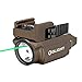 Olight Baldr Mini Pistolet Lampe Militaire Tactique Avec Pointeur Laser Vert Réglable Puissant 600 Lumens Rail Réglable Pour Chasse Compatible avec Rail Picatinny et GL Desert tan