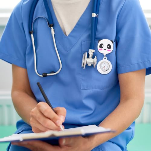Holibanna Montre De Poche Extensible pour Infirmière avec Clip Pratique Et Design Tête De Panda Montre De Timing Portable pour Médecins Et Soignants en Milieu Professionnel – vue 2