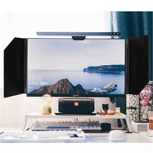 Foldable Anti-Glare Monitor Hood for 24-27 Inch Screens, Desktop Computer Sunshade with 180° Adjustable Side Panels to Reduce Glare and Enhance Viewing Focus ﻿