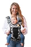 Baby Tula Coast Explore Mesh Baby Carrier 7 – 45 lb, Adjustable Newborn to Toddler Carrier, Multiple Ergonomic Positions Front and Back, Breathable – Coast Marble, Black/White Marble with Black Mesh