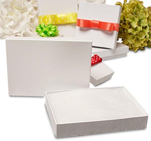 Paper Mart White Gift Boxes for Jewelry | Quantity: 100 | Width: 3 1/2"