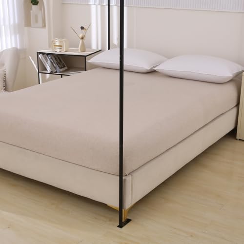 Beyeutao Double Bed Canopy Frame Black Mosquito Net Frame W135×L200×H200 cm Four Corners Post Canopy Bed with Bases 4 Poster Bed Frame for Play Tent Outdoor or Indoor - Image 5