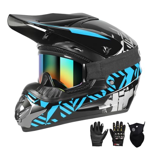 SPARK Youth Motocross Helmet Blue Set