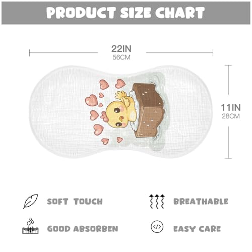 Chick Heart Valentine's Day Bath White Baby Burp Cloths Burp Cloth Rags Cotton Burp Clothes Absorbent Muslin Burp Cloths Soft for Newborn Girl Unisex Boy 1 Pack 22x11 Inches2
